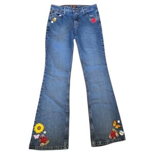 L.E.I. Denim Embroidered Jeans Size 6